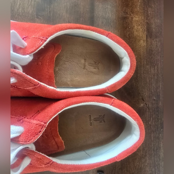 Orange Suede Leather Sneakers - Picture 2 of 6